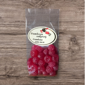 Suikervrij frambozensnoepjes 150g