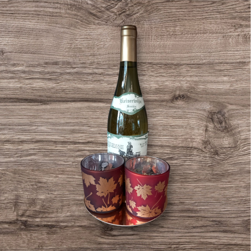 set 1: witte wijn+2 t-lichtjes zomer