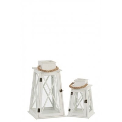 lantaarn wit hout kruis J-Line hoog