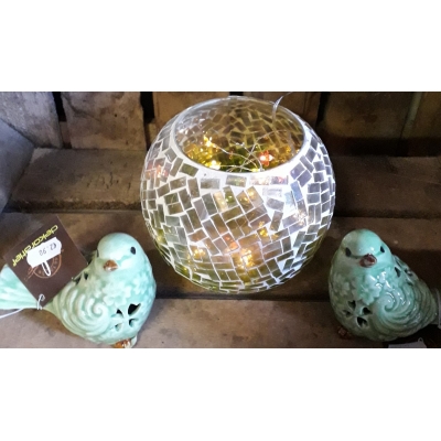 Windlicht glas groen A190230